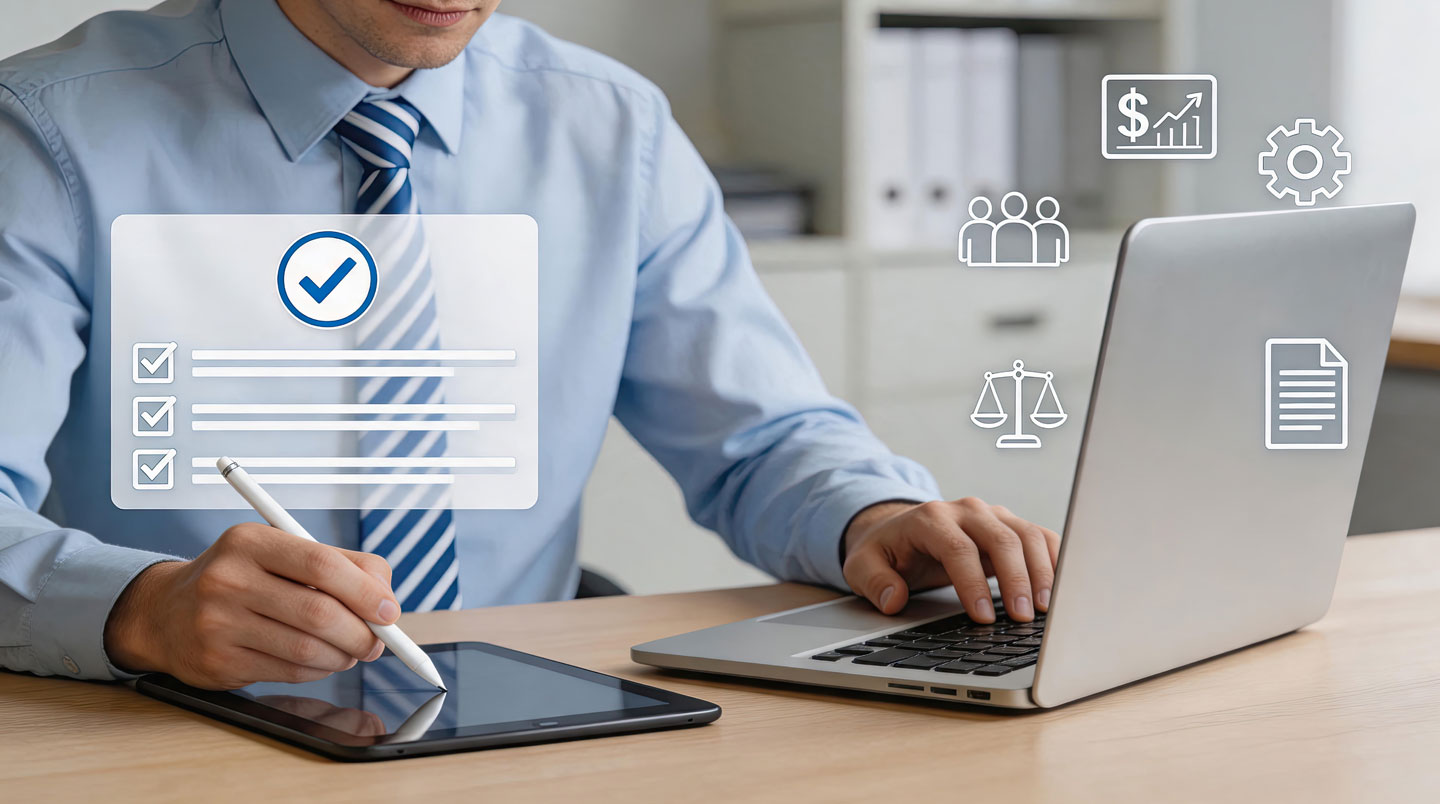 Schéma conceptuel illustrant les niveaux de confiance eIDAS, ambiance analytique et épurée